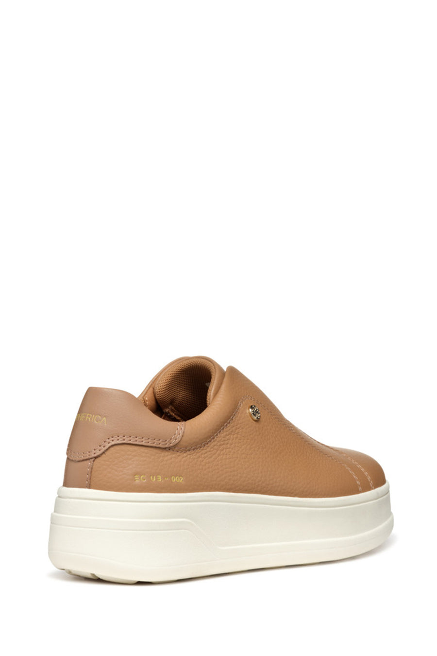 Geox Women Beige Spherica Ecub-2 Thick Soled Leather Sneaker