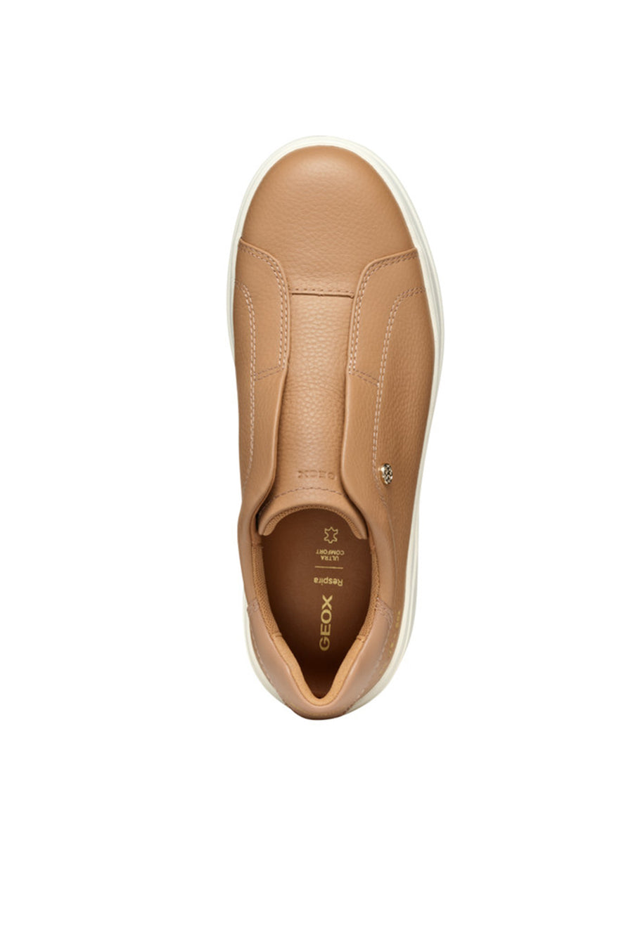 Geox Women Beige Spherica Ecub-2 Thick Soled Leather Sneaker