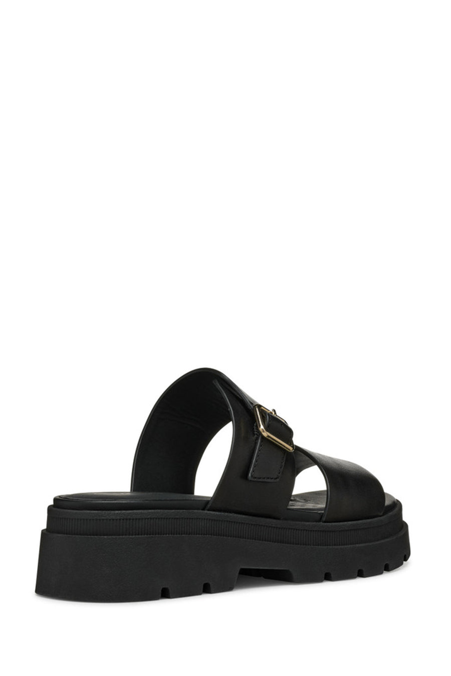 Geox Women Black D Adacter S Thick Sole Leather Slippers