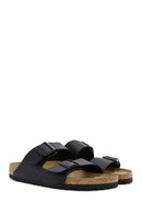Birkenstock Erkek Siyah Çift Tokalı Arizona Bf Düz Terlik | Derimod