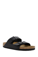 Birkenstock Erkek Siyah Çift Tokalı Arizona Bf Düz Terlik | Derimod