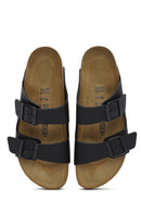 Birkenstock Erkek Siyah Çift Tokalı Arizona Bf Düz Terlik | Derimod