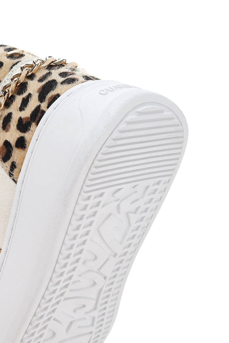 Alberto Guardiani Kadın Siyah Beyaz Leopar Deri Kalın Tabanlı Bilekli Sneaker