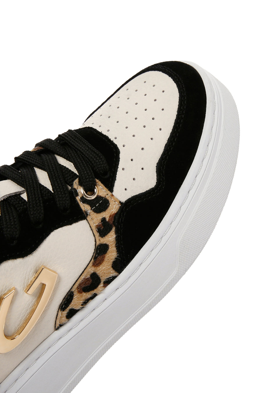 Alberto Guardiani Kadın Siyah Zincirli Deri Sneaker