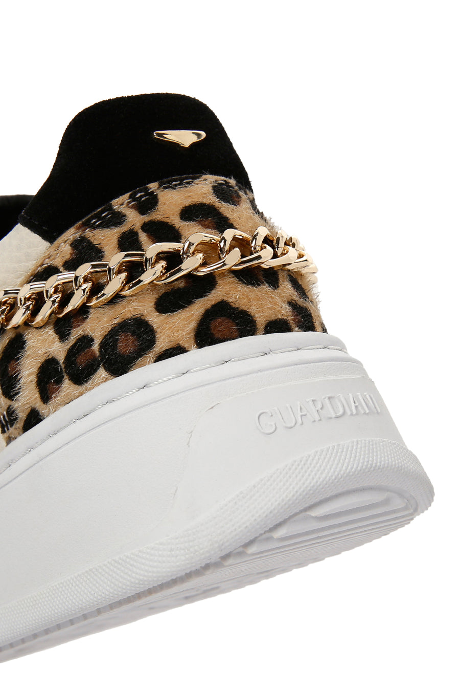 Alberto Guardiani Kadın Siyah Zincirli Deri Sneaker