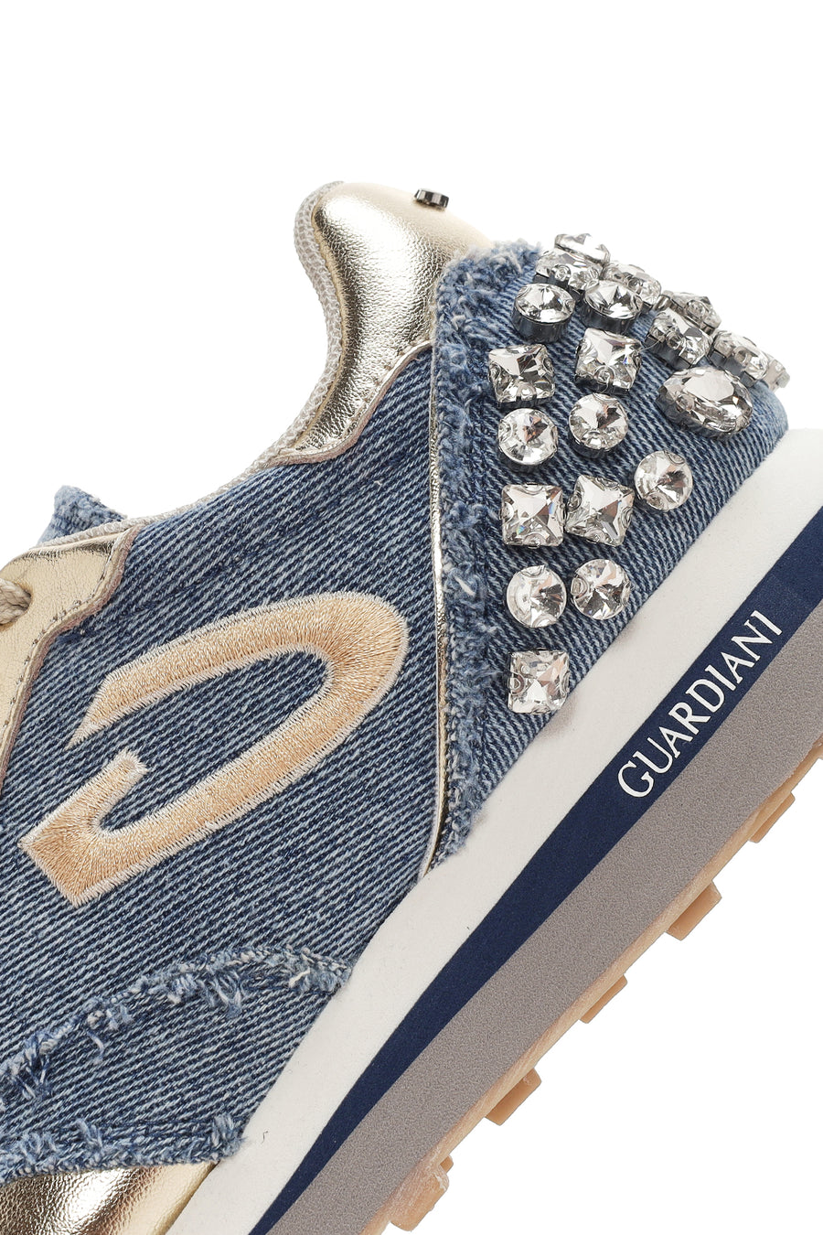 Alberto Guardiani Women's Blue Wen Thick-Soled Lace-Up Stoned Sneakers