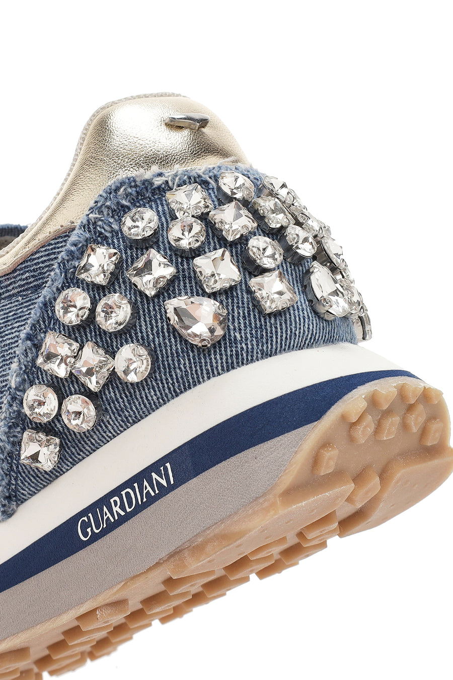 Alberto Guardiani Women's Blue Wen Thick-Soled Lace-Up Stoned Sneakers