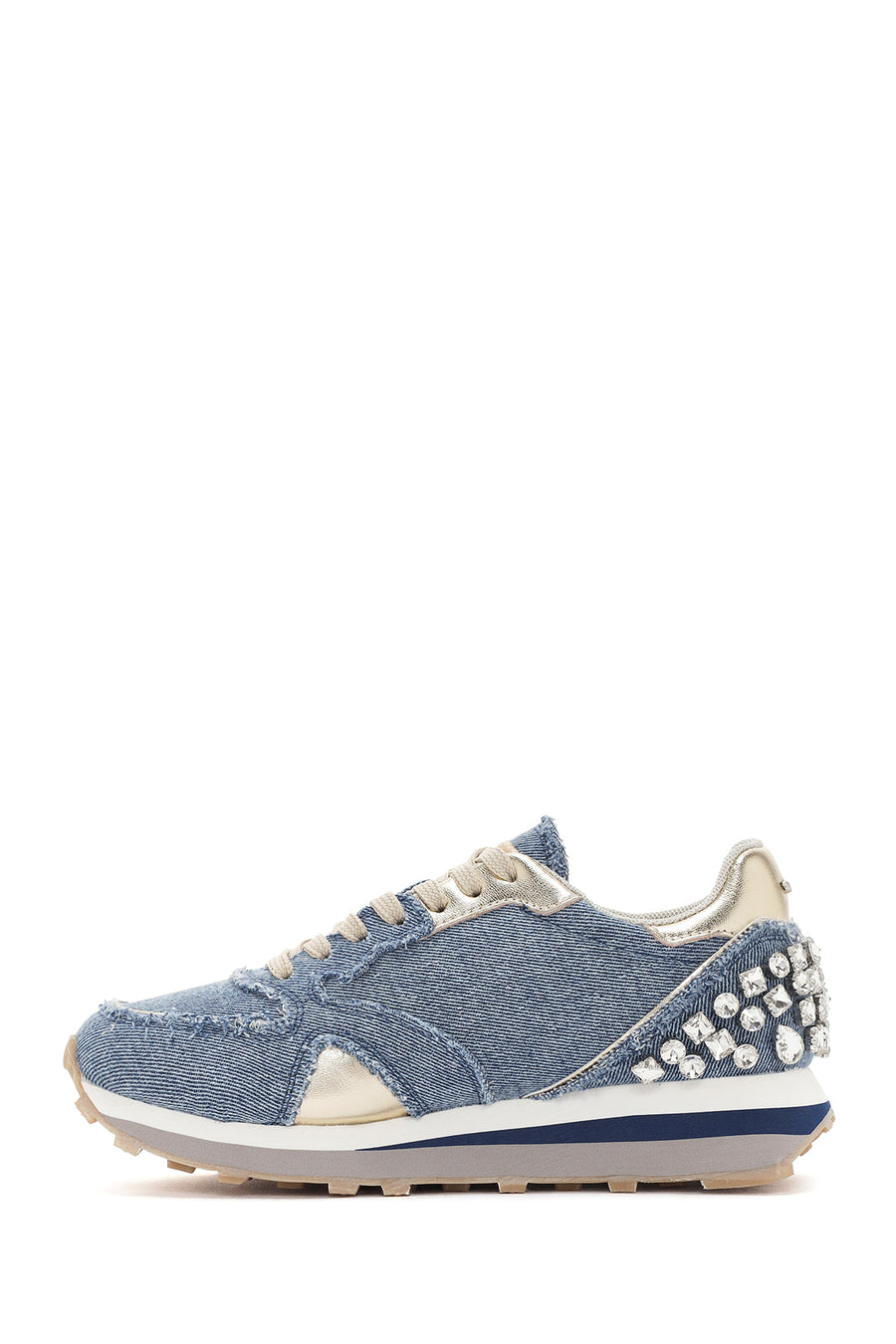 Alberto Guardiani Women's Blue Wen Thick-Soled Lace-Up Stoned Sneakers