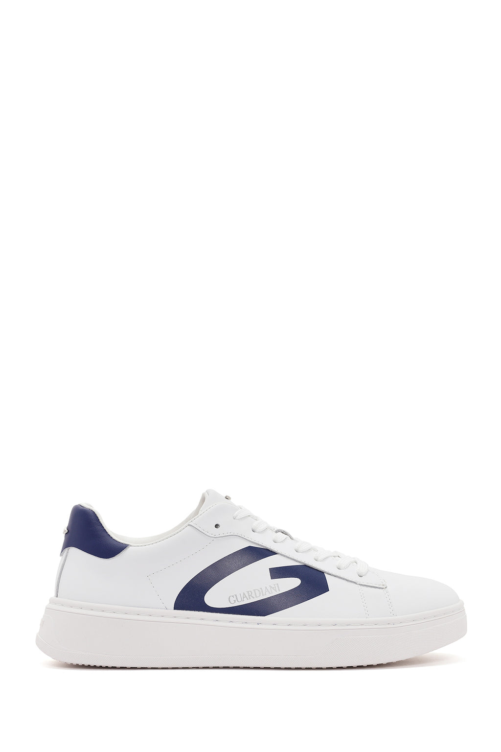 Alberto Guardiani Erkek Beyaz New Era Bağcıklı Deri Sneaker