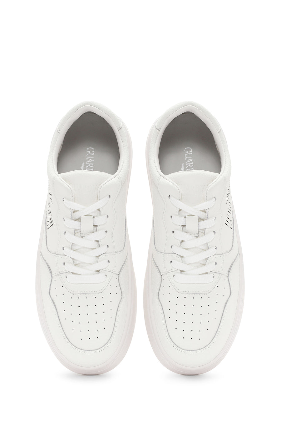 Alberto Guardiani Erkek Beyaz New Era Bağcıklı Deri Sneaker