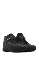 Geox Boys Black Arzach High Lace-Up Strapped Leather Boots | Derimod