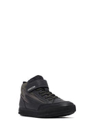 Geox Boys Black Arzach High Lace-Up Strapped Leather Boots | Derimod