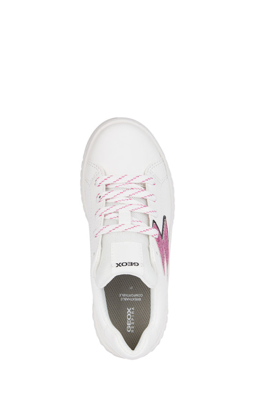 Geox Kız Çocuk Beyaz Mikiroshi Bantlı Deri Sneaker