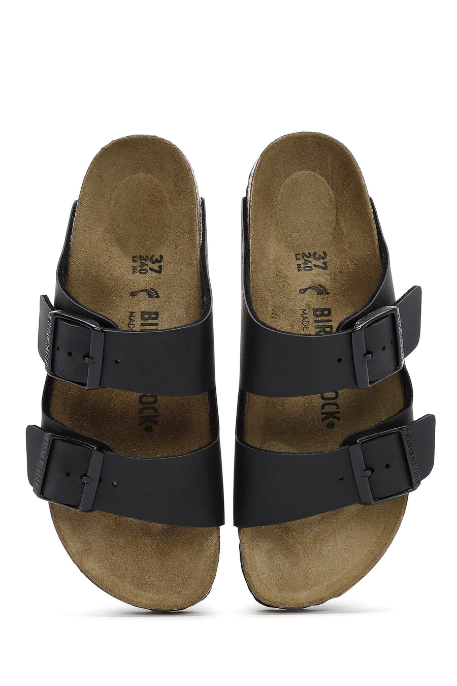 Birkenstock Kadın Siyah Çift Tokalı Arizona Bf Düz Terlik