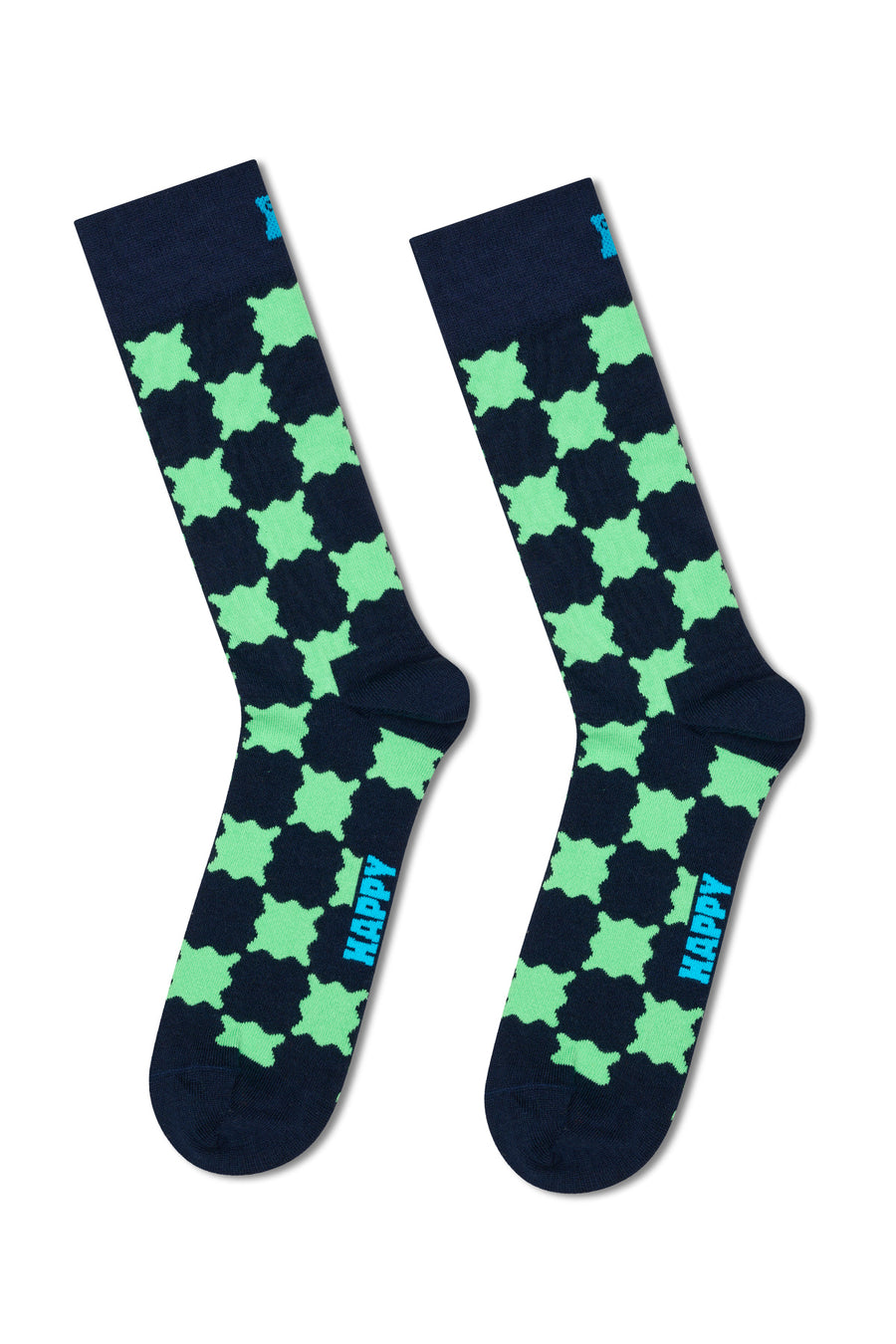 Happy Socks Kadın Lacivert Kare Desenli Pamuklu Çorap P002616 | Derimod