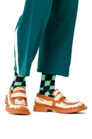 Happy Socks Kadın Lacivert Kare Desenli Pamuklu Çorap | Derimod