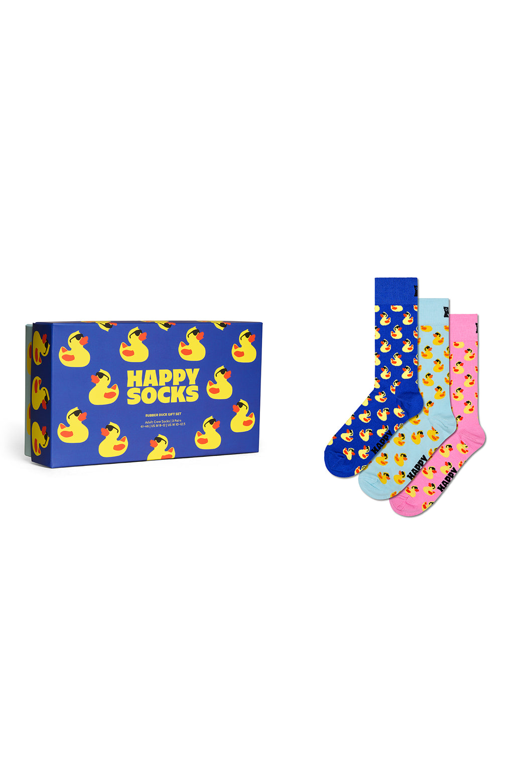 Happy Socks Erkek Çok Renkli Ördek Desenli Pamuklu 3’lü Çorap Seti