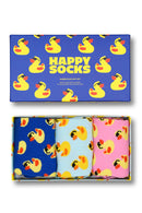 Happy Socks Erkek Çok Renkli Ördek Desenli Pamuklu 3’lü Çorap Seti | Derimod