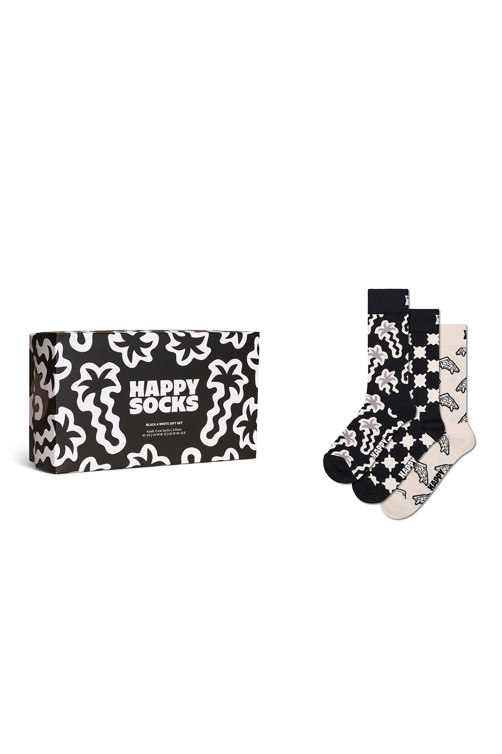 Happy Socks Erkek Siyah Desenli 3’lü Pamuklu Çorap Seti