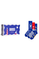 Happy Socks Kadın Mavi Sahil Temalı Pamuklu 3’lü Çorap Seti | Derimod