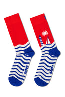 Happy Socks Kadın Mavi Sahil Temalı Pamuklu 3’lü Çorap Seti | Derimod