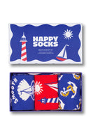Happy Socks Kadın Mavi Sahil Temalı Pamuklu 3’lü Çorap Seti | Derimod