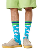 Happy Socks Erkek Mavi Bulut Desenli Pamuklu Çorap | Derimod