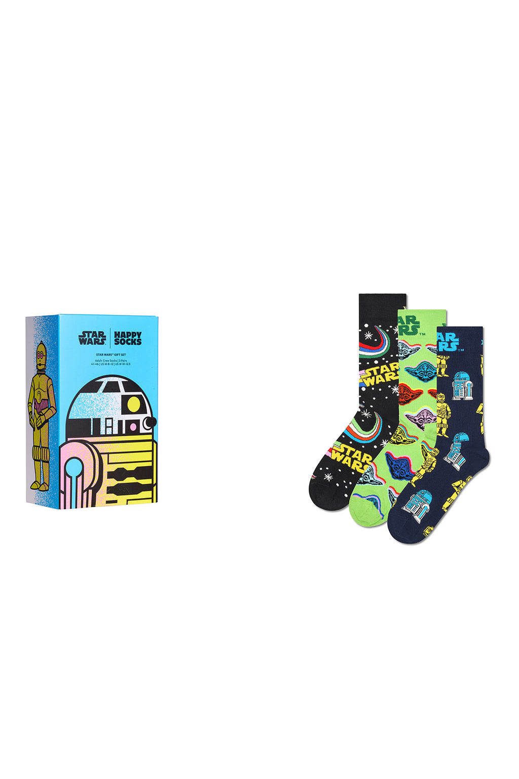 Happy Socks Erkek Çok Renkli Star Wars Desenli 3’lü Çorap Seti