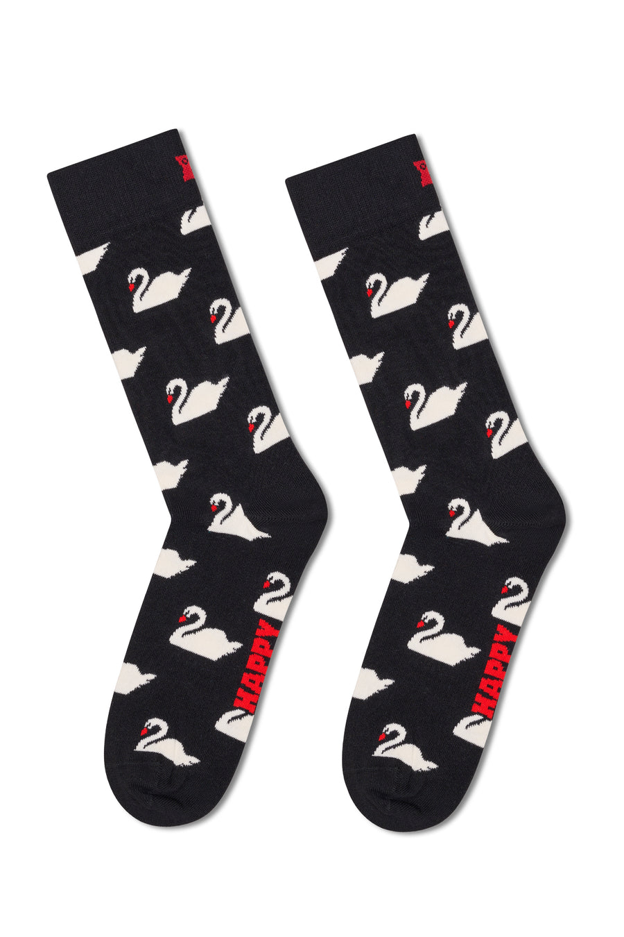 Happy Socks Woman Black Swan Patterned Cotton Socks P003175 | Derimod