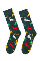 Happy Socks Erkek Yeşil Desenli Pamuklu Çorap | Derimod