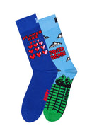 Happy Socks Male Multicolored Patterned Cotton 2-Pack Sock Set | Derimod