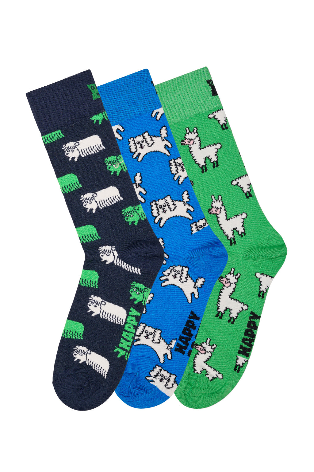 Happy Socks Erkek Çok Renkli Desenli 3’lü Pamuklu Çorap Seti