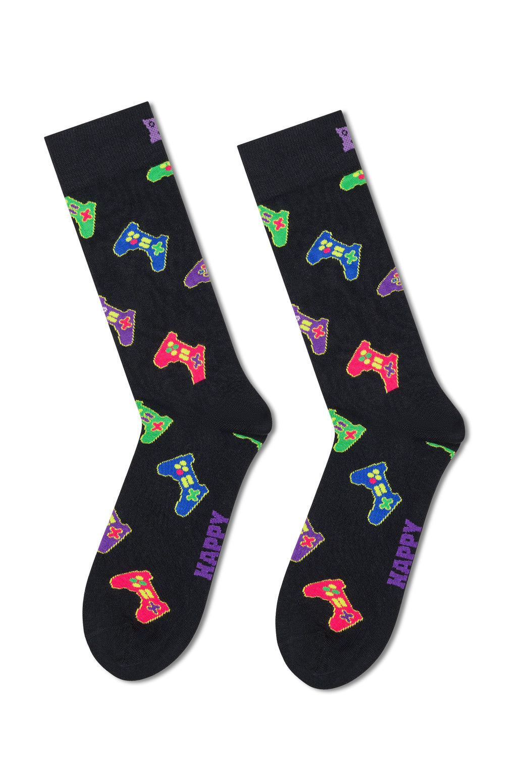 Happy Socks Erkek Siyah Oyuncu Temalı Pamuklu 4’lü Çorap Seti