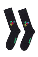 Happy Socks Erkek Siyah Oyuncu Temalı Pamuklu 4’lü Çorap Seti | Derimod