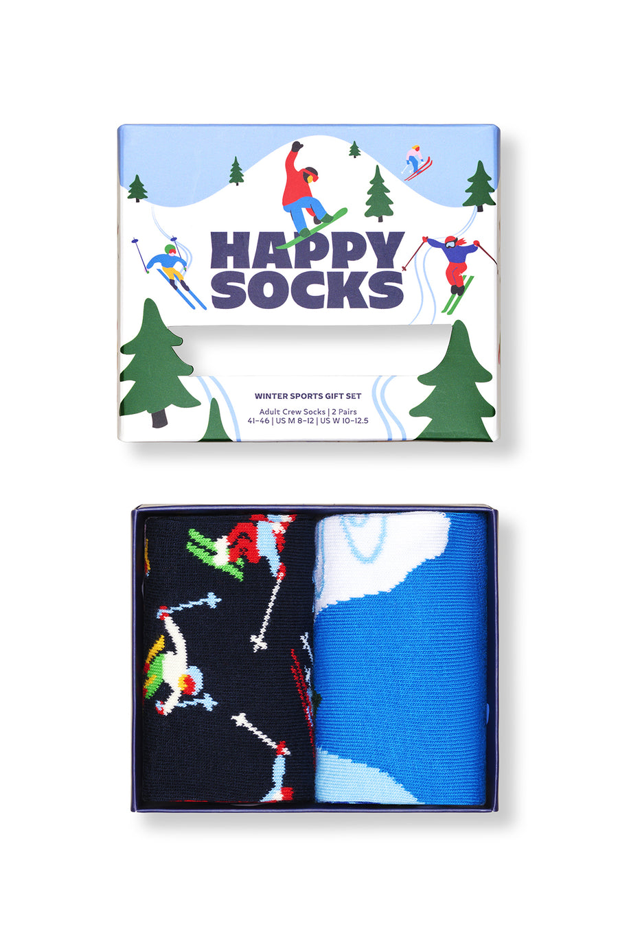 Happy Socks Erkek Çok Renkli Kış Temalı Pamuklu 2’li Çorap Seti