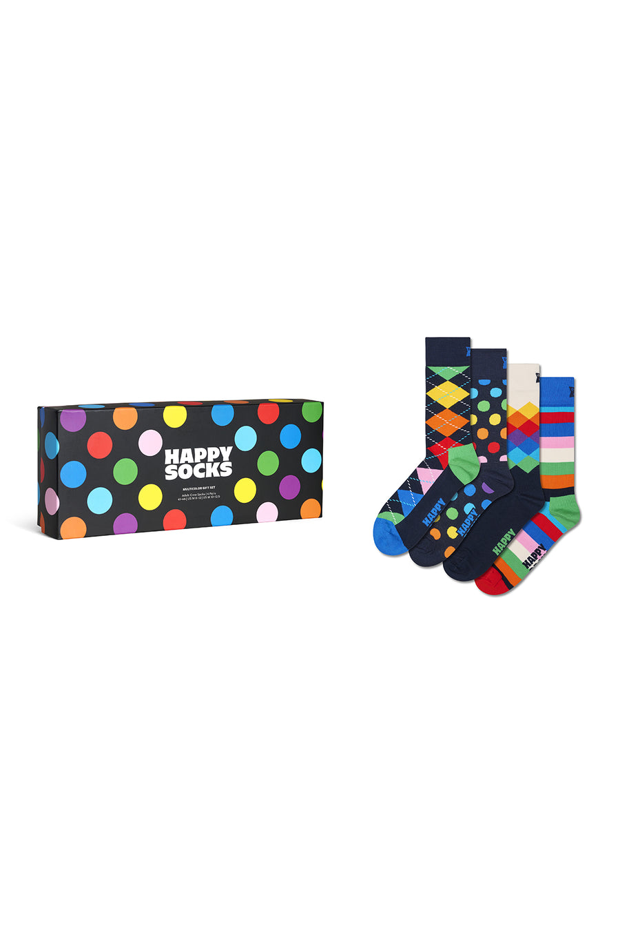 Happy Socks Erkek Çok Renkli Desenli Pamuklu 4'lü Çorap Seti P003445 | Derimod