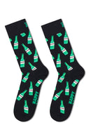 Happy Socks Male Black Patterned Cotton Socks | Derimod