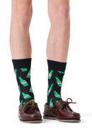 Happy Socks Male Black Patterned Cotton Socks | Derimod