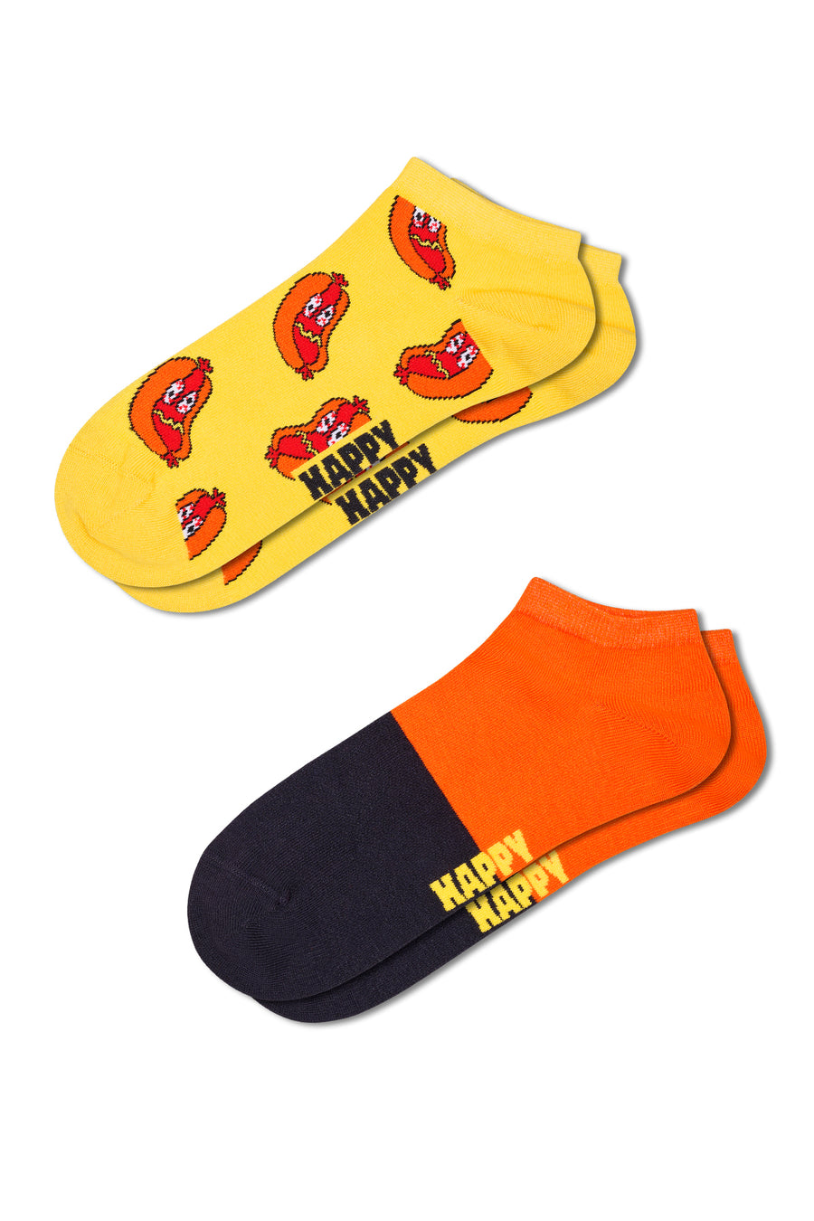 Happy Socks Erkek Sarı Desenli Pamuklu 2'li Çorap Seti P004569 | Derimod