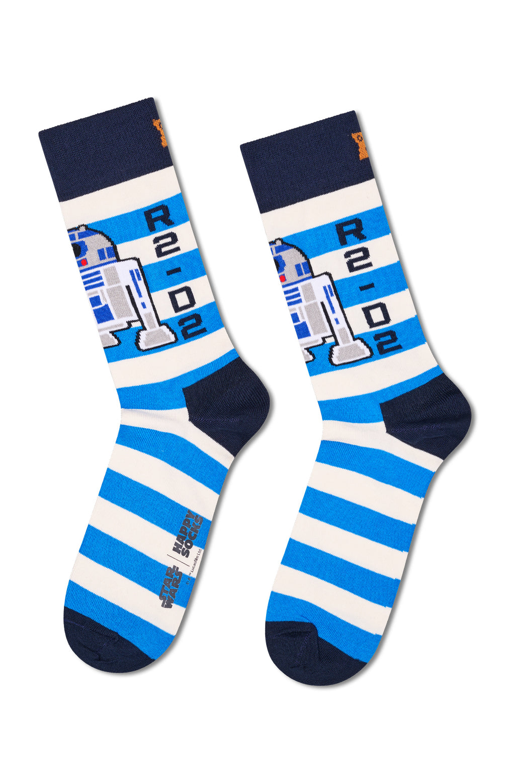 Happy Socks Erkek Mavi Star Wars R2-D2 Desenli Pamuklu Çorap