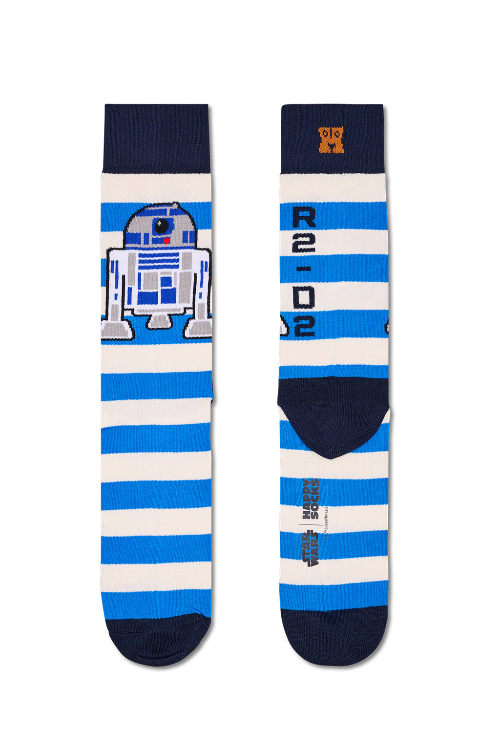 Happy Socks Erkek Mavi Star Wars R2-D2 Desenli Pamuklu Çorap