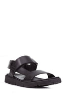 Geox Erkek Siyah Xand 2s Deri Sandalet | Derimod