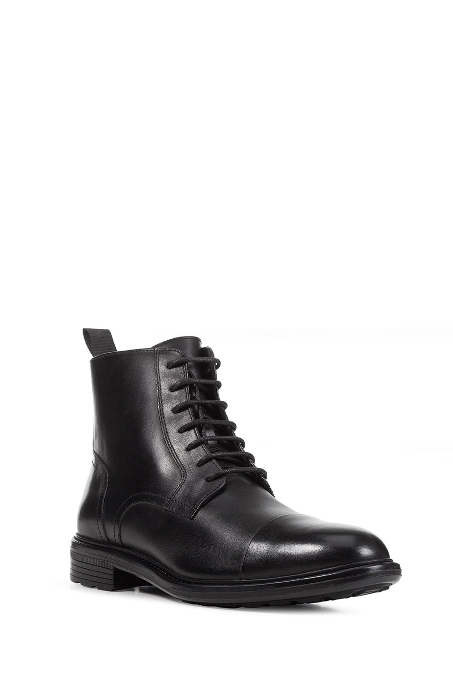 Geox Men's Black Walk Pleasure Leather Zippered Classic Boots