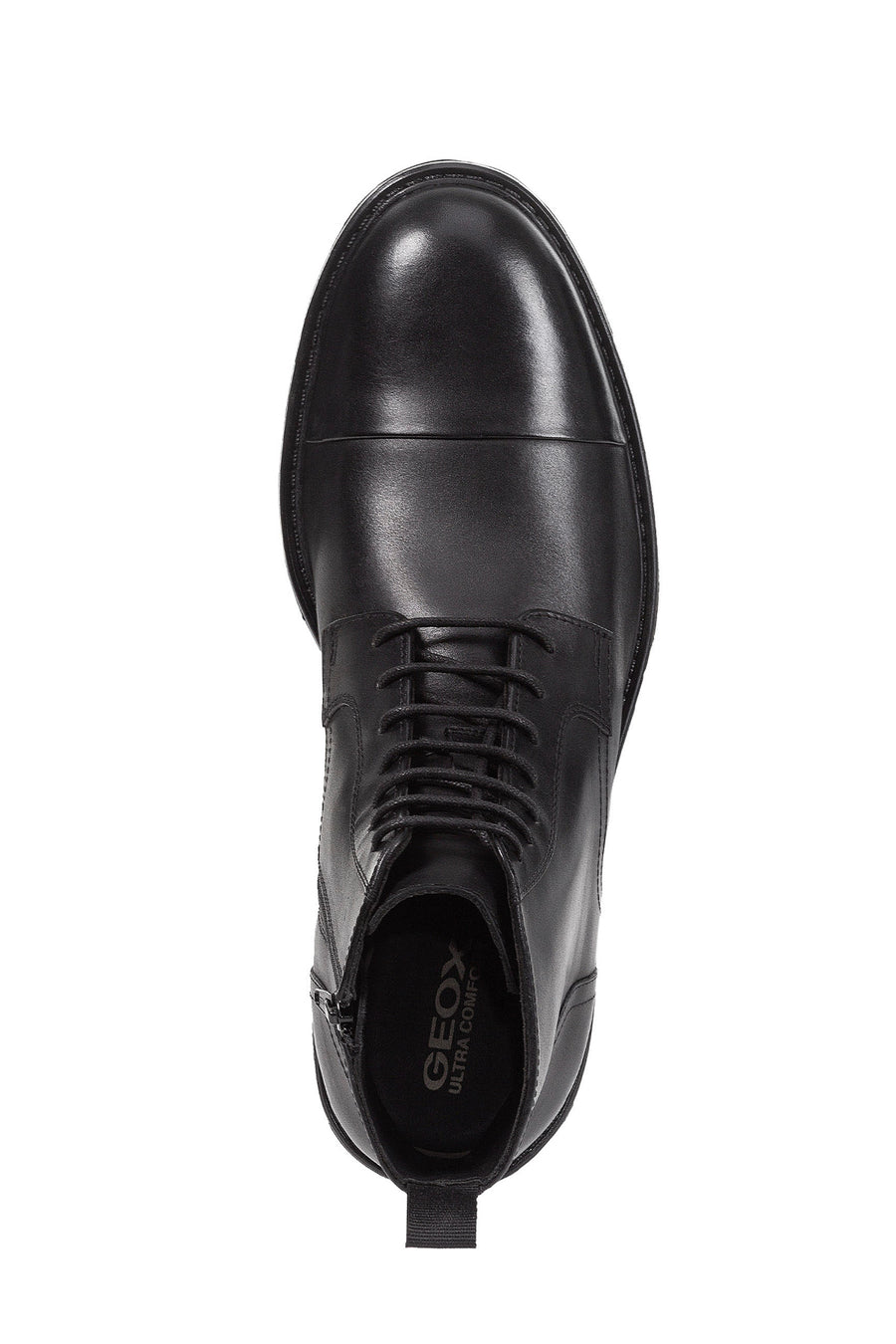 Geox Men's Black Walk Pleasure Leather Zippered Classic Boots