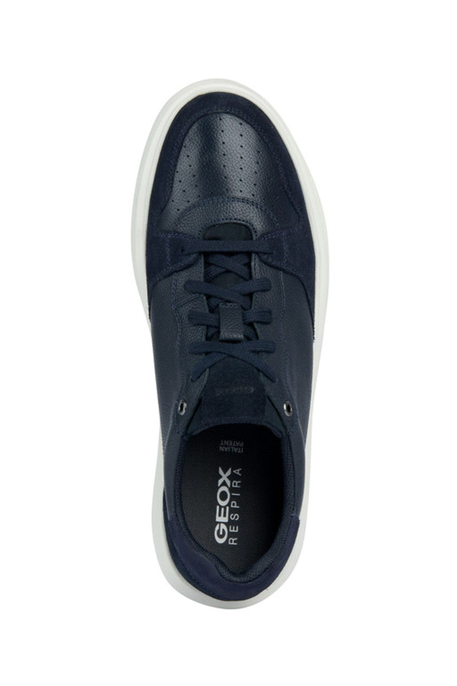 Geox Men's Navy Blue Deiven Lace-Up Leather Casual Sneaker