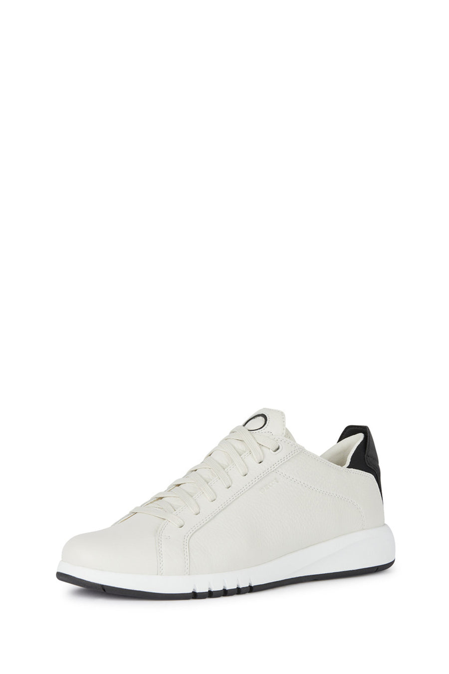 Geox Erkek Beyaz U Aerantis A - Tumb Bağcıklı Deri Sneaker