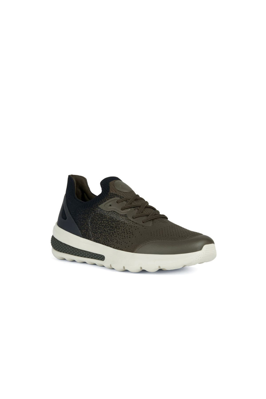 Geox Men's Green Spherica Laced Thick Soled Leather Sneaker