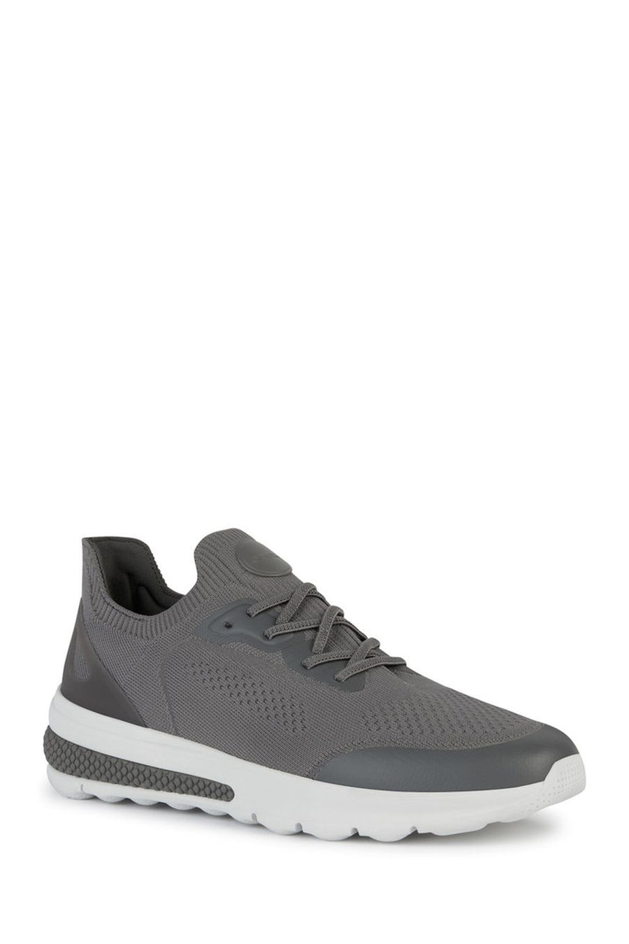 Geox Men's Gray Spherica Active Lace Up Fabric Sneaker