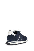 Geox Men's Navy Blue Spherica Lace-Up Leather Sneaker | Derimod
