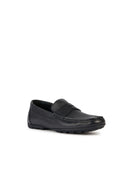 Geox Men's Black Kosmopolis + Grip Leather Masculine Loafer | Derimod